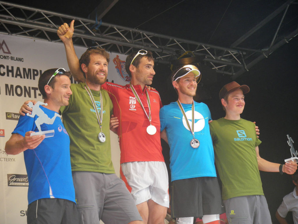 Siegerehrung der Männer beim 80km du Mont Blanc